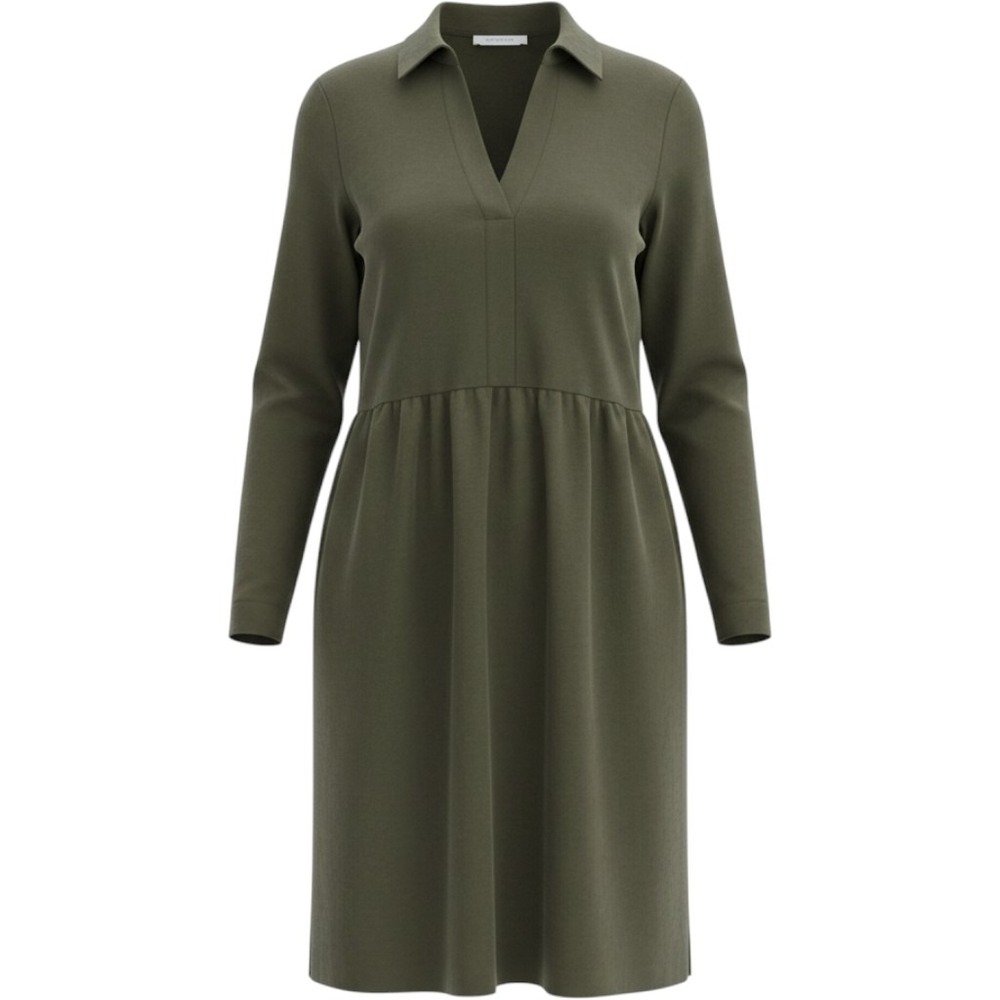 Nine West Jeans Women Grape Leaf Green Soft Corduroy Long Sleeve Shirt Dress S